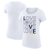 Nashville Predators G-III 4Her by Carl Banks Women's Super-Slim Fit Lightweight Hockey Love T-Shirt - White - NHL 200617511