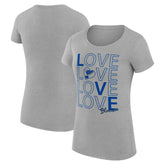 St. Louis Blues G-III 4Her by Carl Banks Women's Super-Slim Fit Lightweight Hockey Love T-Shirt - Heather Gray - NHL 200617540