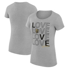 Vegas Golden Knights G-III 4Her by Carl Banks Women's Super-Slim Fit Lightweight Hockey Love T-Shirt - Heather Gray - NHL 200617545