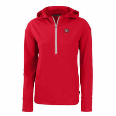 San Francisco 49ers Cutter & Buck Women's Throwback Daybreak Eco Recycled Half-Zip Hoodie Scarlet