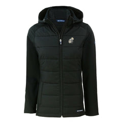 New Orleans Saints Cutter & Buck Women's Throwback Evoke Hybrid Eco Softshell Recycled Full-Zip Hoodie Jacket Black