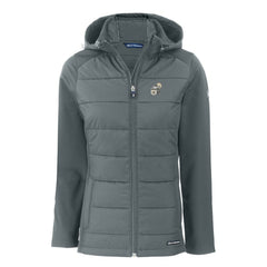New Orleans Saints Cutter & Buck Women's Throwback Evoke Hybrid Eco Softshell Recycled Full-Zip Hoodie Jacket Gray