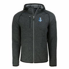 Detroit Lions Cutter & Buck Throwback Mainsail Sweater-Knit Full-Zip Hoodie Heather Charcoal