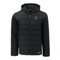 Indianapolis Colts Cutter & Buck Throwback Evoke Hybrid Eco Softshell Recycled Full-Zip Hoodie Jacket Black