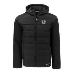 Las Vegas Raiders Cutter & Buck Throwback Evoke Hybrid Eco Softshell Recycled Full-Zip Hoodie Jacket Black