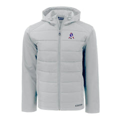 New England Patriots Cutter & Buck Throwback Evoke Hybrid Eco Softshell Recycled Full-Zip Hoodie Jacket Gray