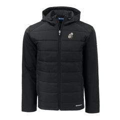 New Orleans Saints Cutter & Buck Throwback Evoke Hybrid Eco Softshell Recycled Full-Zip Hoodie Jacket Black