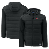 San Francisco 49ers Cutter & Buck Throwback Evoke Hybrid Eco Softshell Recycled Full-Zip Hoodie Jacket Black