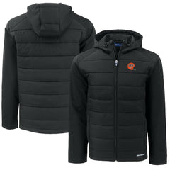 Cincinnati Bengals Cutter & Buck Throwback Big & Tall Evoke Hybrid Eco Softshell Recycled Full-Zip Jacket Black