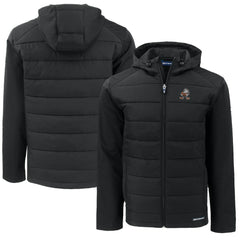 Cleveland Browns Cutter & Buck Throwback Big & Tall Evoke Hybrid Eco Softshell Recycled Full-Zip Jacket Black