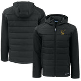 Pittsburgh Steelers Cutter & Buck Throwback Big & Tall Evoke Hybrid Eco Softshell Recycled Full-Zip Hoodie Black