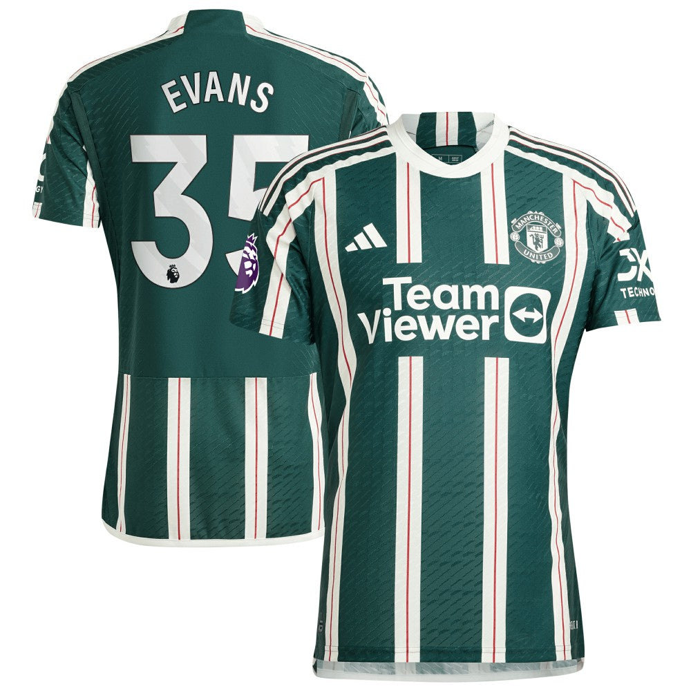 Jonny Evans Manchester United 2023/24 Away Player Jersey – Green - Adidas