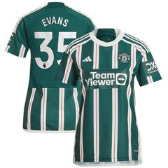 Jonny Evans Manchester United Women's 2023/24 Away Replica Player Jersey – Green - Adidas