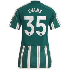 Jonny Evans Manchester United Women's 2023/24 Away Replica Player Jersey – Green - Adidas