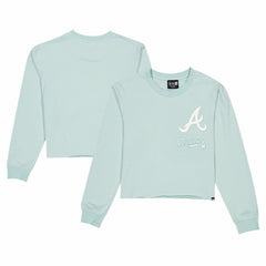 Atlanta Braves New Era Women's Breeze Logo Select Cropped Long Sleeve T-Shirt - Mint - New Era Lifestyle