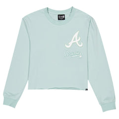 Atlanta Braves New Era Women's Breeze Logo Select Cropped Long Sleeve T-Shirt - Mint - New Era Lifestyle