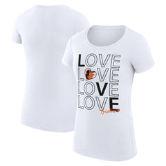 Baltimore Orioles G-III 4Her by Carl Banks Women's Super-Slim Fit Lightweight Love Graphic Team T-Shirt - White - MLB Discount