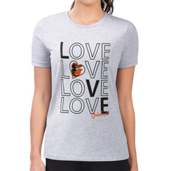 Baltimore Orioles G-III 4Her by Carl Banks Women's Super-Slim Fit Lightweight Love Graphic Team T-Shirt - Heather Gray - MLB Online