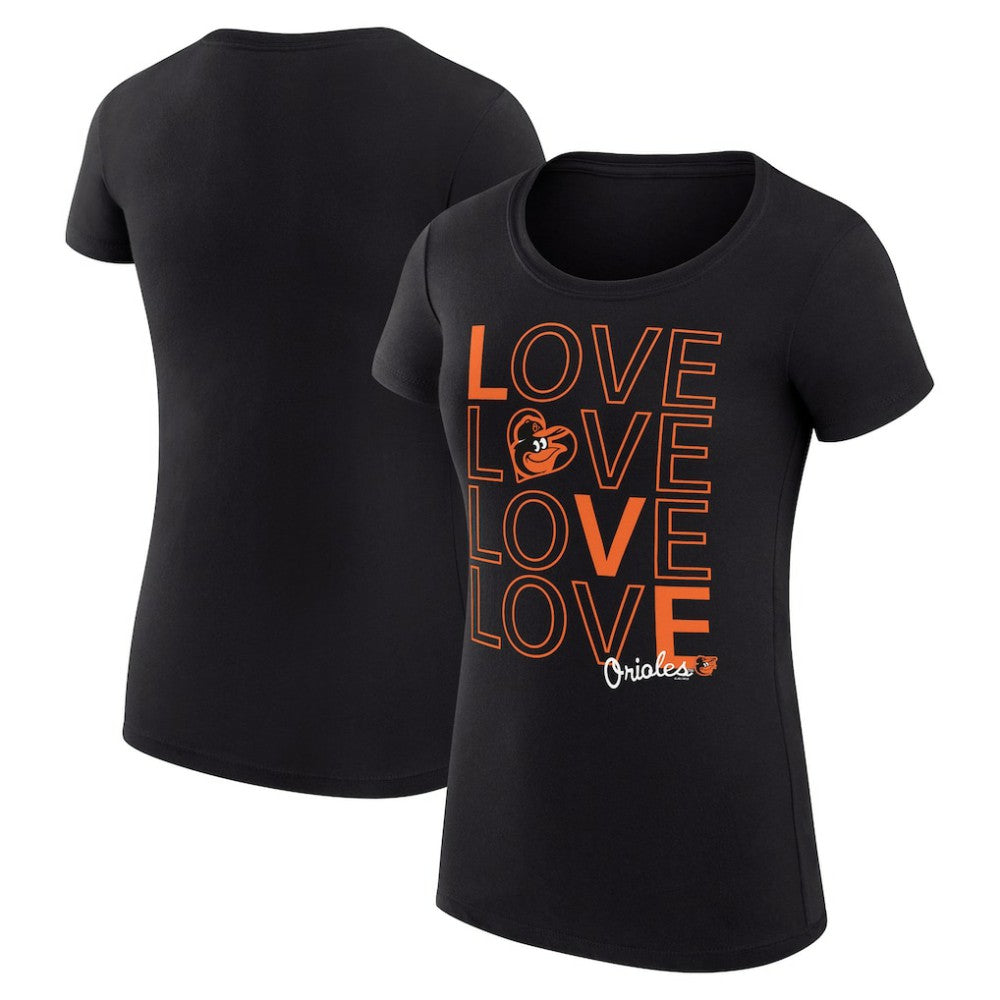 Baltimore Orioles G-III 4Her by Carl Banks Women's Super-Slim Fit Lightweight Love Graphic Team T-Shirt - Black - MLB Online