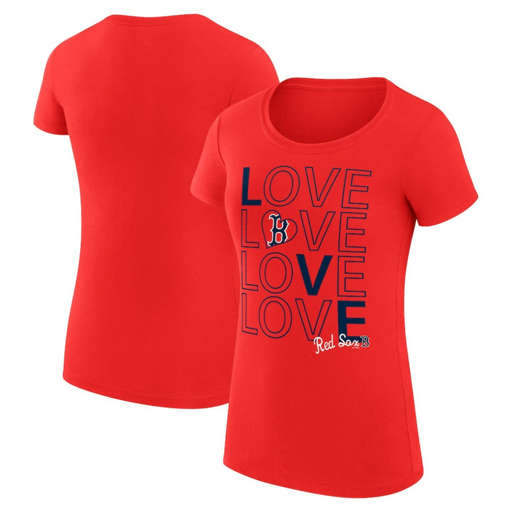 Boston Red Sox G-III 4Her by Carl Banks Women's Super-Slim Fit Lightweight Love Graphic Team T-Shirt - Red - MLB Lifestyle