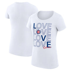 Chicago Cubs G-III 4Her by Carl Banks Women's Super-Slim Fit Lightweight Love Graphic Team T-Shirt - White - MLB Lifestyle