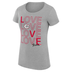 Cincinnati Reds G-III 4Her by Carl Banks Women's Super-Slim Fit Lightweight Love Graphic Team T-Shirt - Heather Gray - MLB Sale