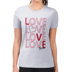 Cincinnati Reds G-III 4Her by Carl Banks Women's Super-Slim Fit Lightweight Love Graphic Team T-Shirt - Heather Gray - MLB Sale