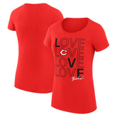 Cincinnati Reds G-III 4Her by Carl Banks Women's Super-Slim Fit Lightweight Love Graphic Team T-Shirt - Red - MLB Discount