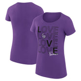Colorado Rockies G-III 4Her by Carl Banks Women's Super-Slim Fit Lightweight Love Graphic Team T-Shirt - Purple - MLB on Sale