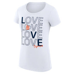 Detroit Tigers G-III 4Her by Carl Banks Women's Super-Slim Fit Lightweight Love Graphic Team T-Shirt - White - MLB on Sale