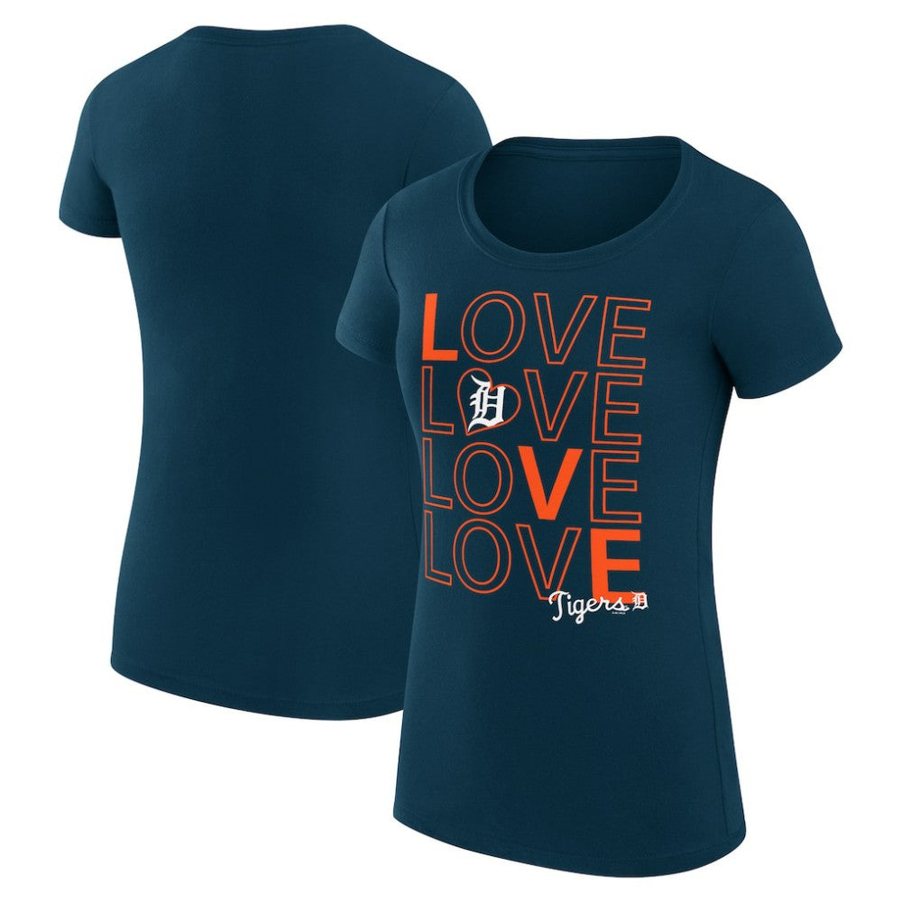 Detroit Tigers G-III 4Her by Carl Banks Women's Super-Slim Fit Lightweight Love Graphic Team T-Shirt - Navy - MLB Lifestyle