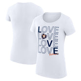 Houston Astros G-III 4Her by Carl Banks Women's Super-Slim Fit Lightweight Love Graphic Team T-Shirt - White - MLB on Sale