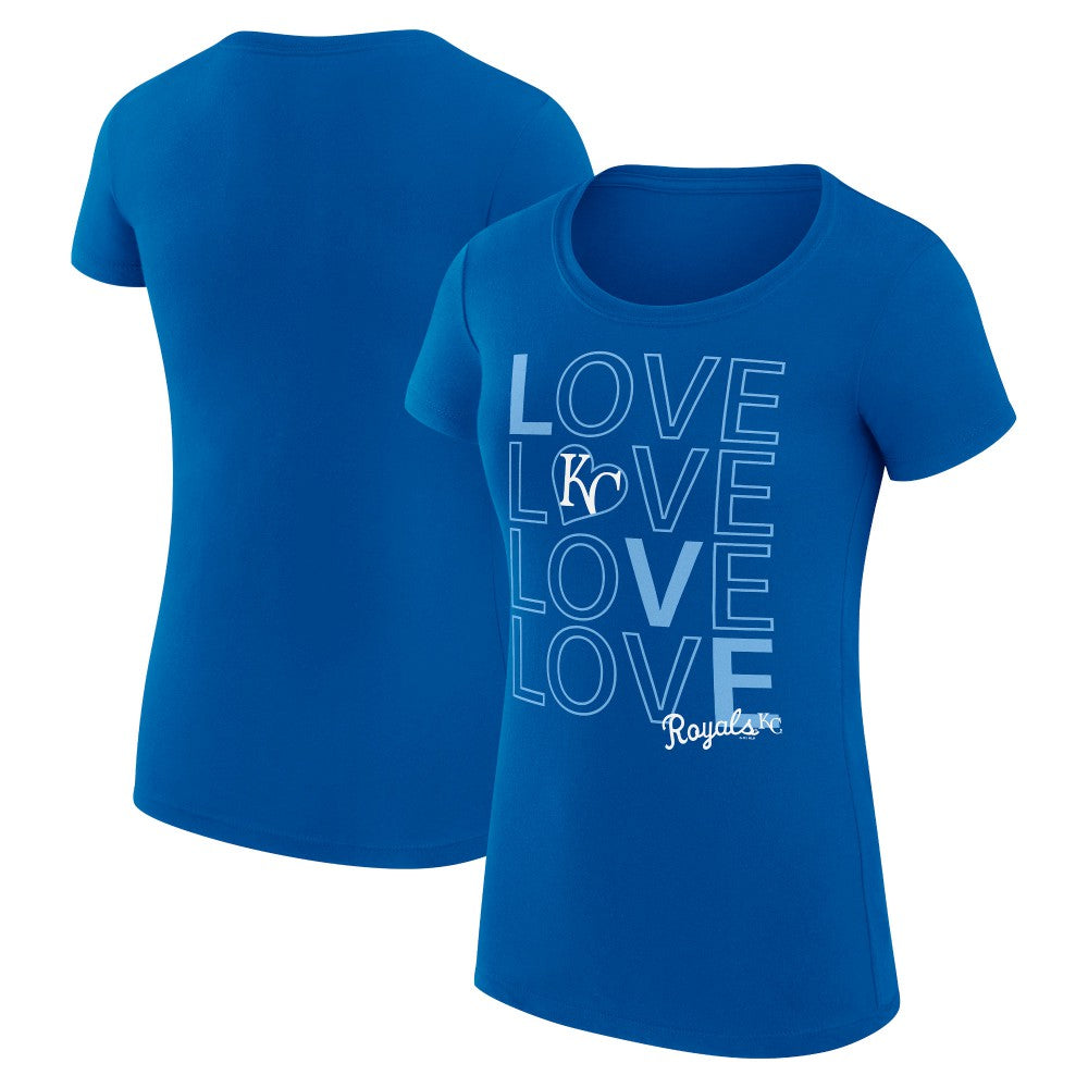 Kansas City Royals G-III 4Her by Carl Banks Women's Super-Slim Fit Lightweight Love Graphic Team T-Shirt - Royal - MLB Lifestyle