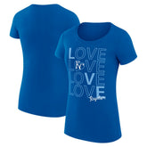 Kansas City Royals G-III 4Her by Carl Banks Women's Super-Slim Fit Lightweight Love Graphic Team T-Shirt - Royal - MLB Lifestyle