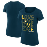 Milwaukee Brewers G-III 4Her by Carl Banks Women's Super-Slim Fit Lightweight Love Graphic Team T-Shirt - Navy - MLB Online