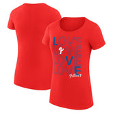 Philadelphia Phillies G-III 4Her by Carl Banks Women's Super-Slim Fit Lightweight Love Graphic Team T-Shirt - Red - MLB on Sale