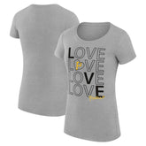 Pittsburgh Pirates G-III 4Her by Carl Banks Women's Super-Slim Fit Lightweight Love Graphic Team T-Shirt - Heather Gray - MLB Sale