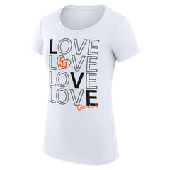 San Francisco Giants G-III 4Her by Carl Banks Women's Super-Slim Fit Lightweight Love Graphic Team T-Shirt - White - MLB Sale