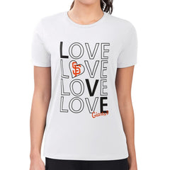 San Francisco Giants G-III 4Her by Carl Banks Women's Super-Slim Fit Lightweight Love Graphic Team T-Shirt - White - MLB Sale