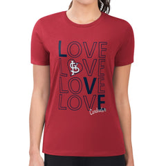 St. Louis Cardinals G-III 4Her by Carl Banks Women's Super-Slim Fit Lightweight Love Graphic Team T-Shirt - Red - MLB on Sale