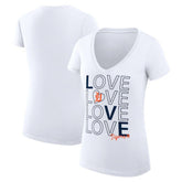 Detroit Tigers G-III 4Her by Carl Banks Women's Super-Slim Fit Lightweight Love Graphic Team V-Neck T-Shirt - White - MLB Discount