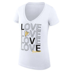 Pittsburgh Pirates G-III 4Her by Carl Banks Women's Super-Slim Fit Lightweight Love Graphic Team V-Neck T-Shirt - White - MLB Sale