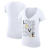 San Diego Padres G-III 4Her by Carl Banks Women's Super-Slim Fit Lightweight Love Graphic Team V-Neck T-Shirt - White - MLB Online