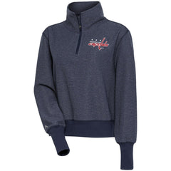 Washington Capitals Antigua Women's Upgrade Half-Zip Pullover Top - Heather Navy - NHL 200624624