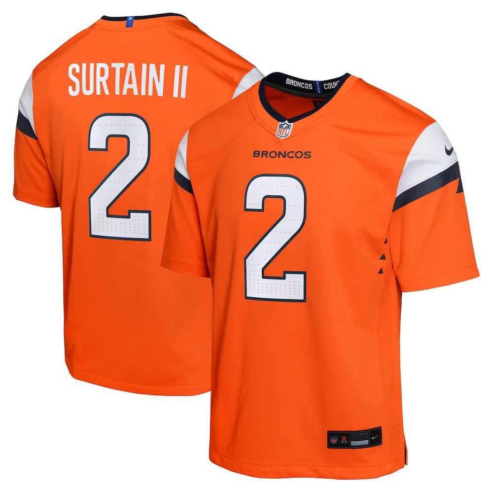 Nike Patrick Surtain II Denver Broncos Youth Game Jersey Orange
