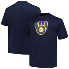 Milwaukee Brewers Profile Big & Tall Primary Logo T-Shirt - Navy - MLB Discount