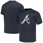 Atlanta Braves Profile Big & Tall Weathered Logo T-Shirt - Heather Navy - MLB Discount