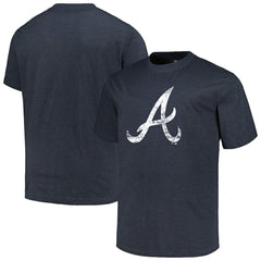 Atlanta Braves Profile Big & Tall Weathered Logo T-Shirt - Heather Navy - MLB Discount