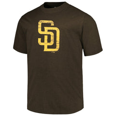 San Diego Padres Profile Big & Tall Weathered Logo T-Shirt - Heather Brown - MLB Online