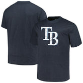 Tampa Bay Rays Profile Big & Tall Weathered Logo T-Shirt - Heather Navy - MLB Sale